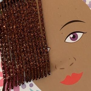 Brown sparkle Bobby pins